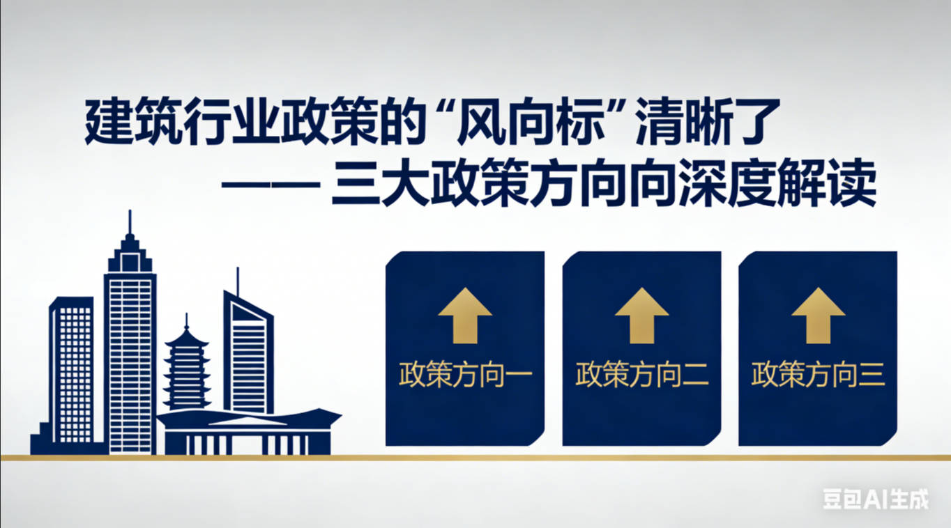 建筑行业政策的“风向标”清晰了 —— 三大政策方向深度解读