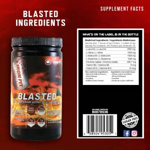 Iron Fit Canada BLASTED branched chain amino acid supplement product label canada