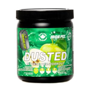DUSTED Green Apple flavoured pre-workout supplement